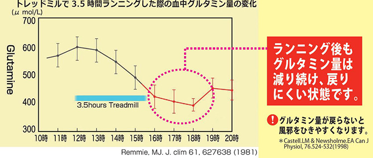 減ってしまった筋肉中のグルタミンの復活は難しいです